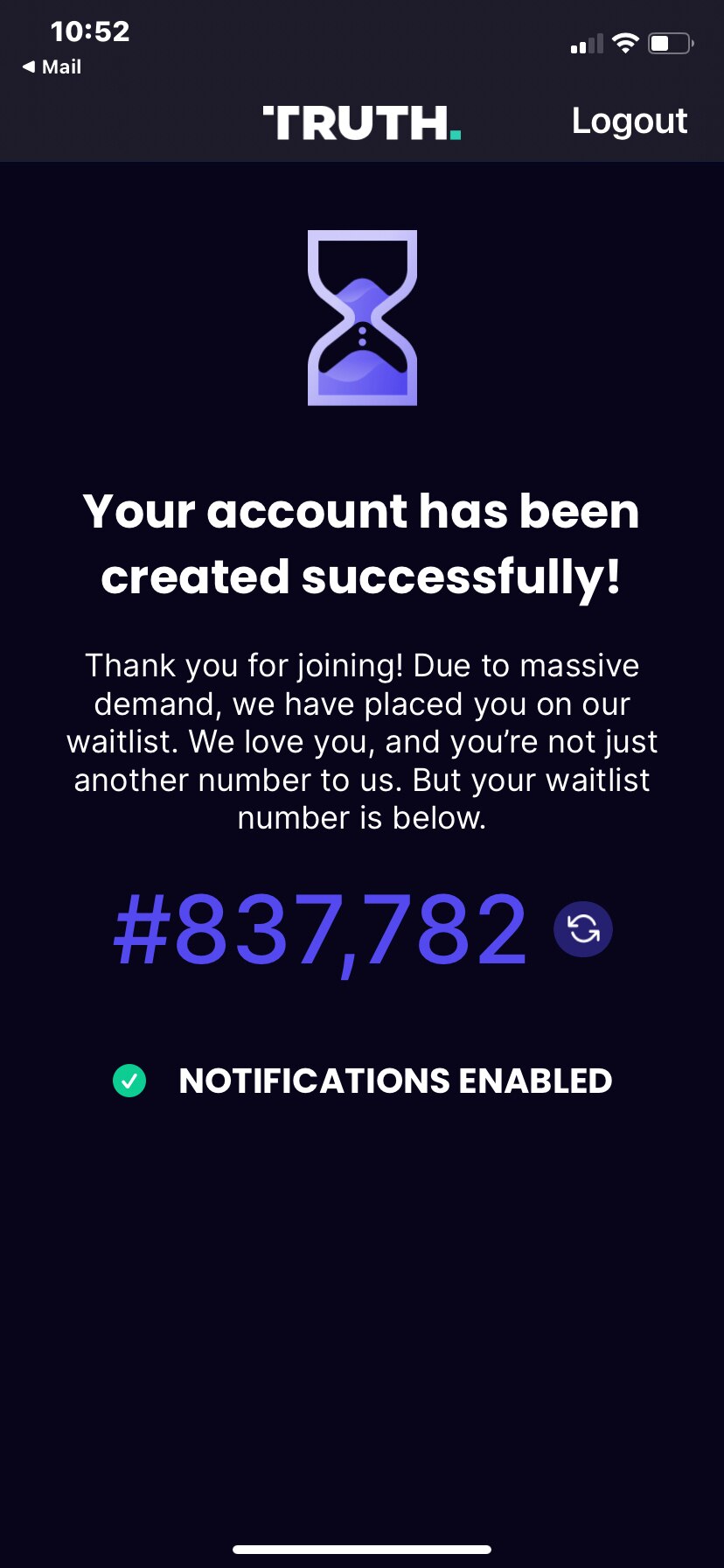 FINALLY was able to create my account on #truthsocial …but now I’m on the dreaded waiting list…😂🤣 