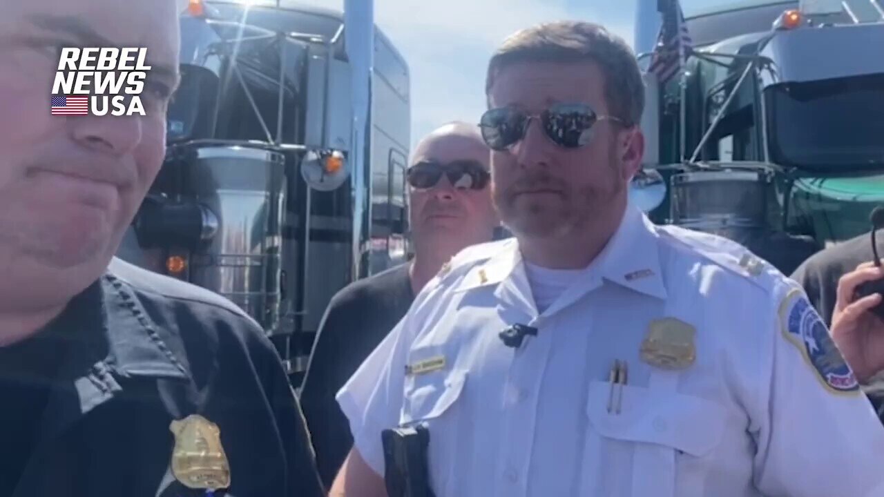 The U.S. People's Convoy is stopped by police who are threatening to arrest them as they attempt to enter Washington, D.C.

“My boss is going to eventually tell me to start arresting people."

https://rumble.com/vxsil3-the-u.s.-peoples-convoy-is-stopped-by-police-who-are-threatening-to-arrest-.html 