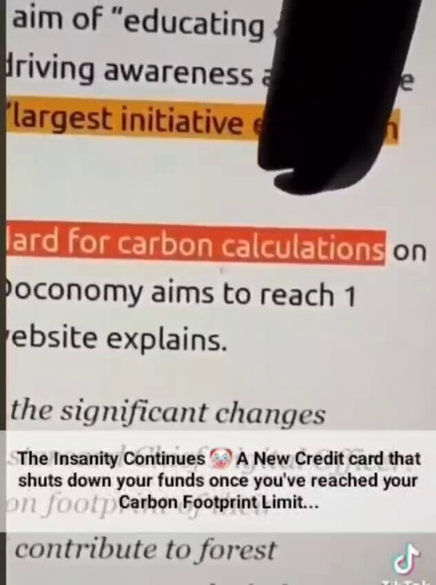 #UN #Agenda2030 
Green death cult and #Mastercard teaming up to restrict your carbon footprint. You ...