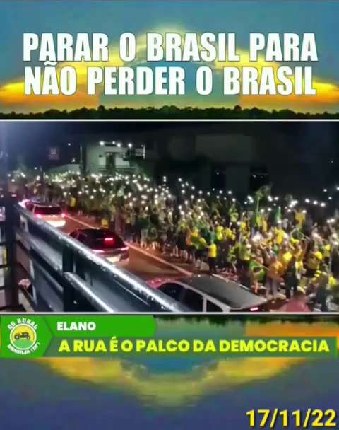 SOS FFAA 🇧🇷🇧🇷🇧🇷
ACORDEM ENQUANTO PODEM
PROTESTS IN BRAZIL FOR FREEDOM AND AGAINST COMMUNISM
BR...