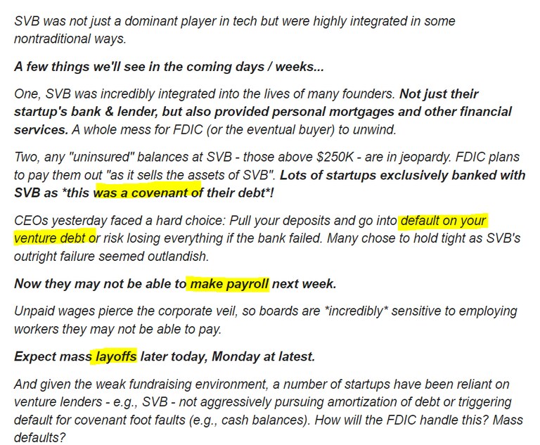 This was passed to me and I don’t know source but it reads like a sell side trading desk analysis on #SVB.
Possible daisy chain events.