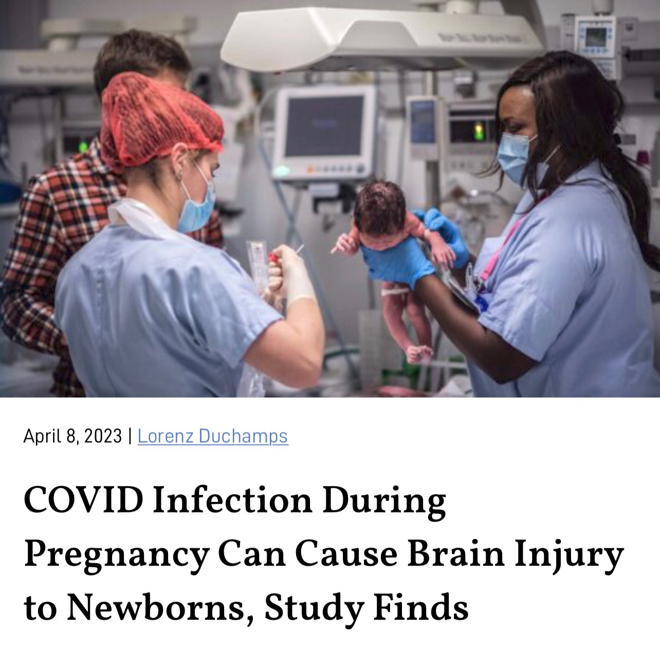 “The study was published in the Journal of Pediatrics on April 6 and is the first case report to confirm cross-placental COVID-19 transmission leading to brain injury in newborns.

The study also did not provide any information on whether or not the mothers were vaccinated against COVID-19.”

https://bit.ly/3nVp4gf