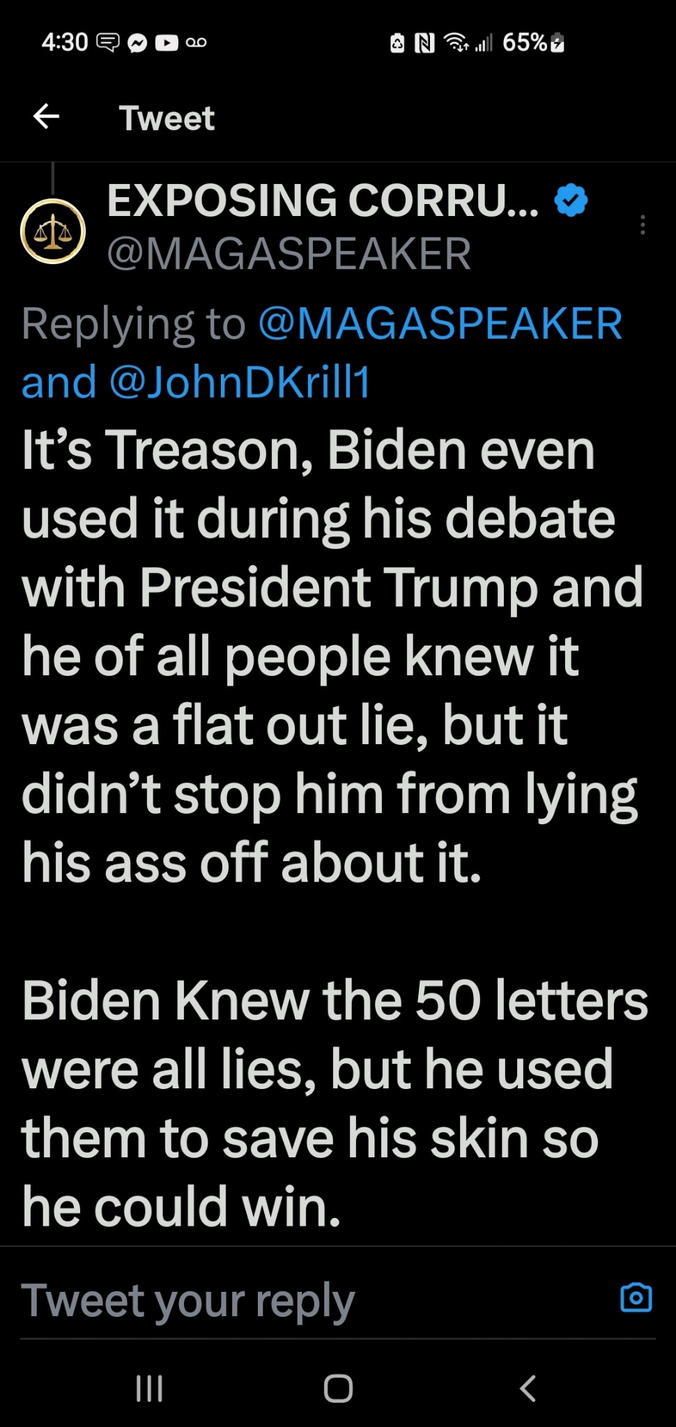 @davidsacks Twitter:

When Biden responded to Trump in the debate that 5 former heads of the CIA and...