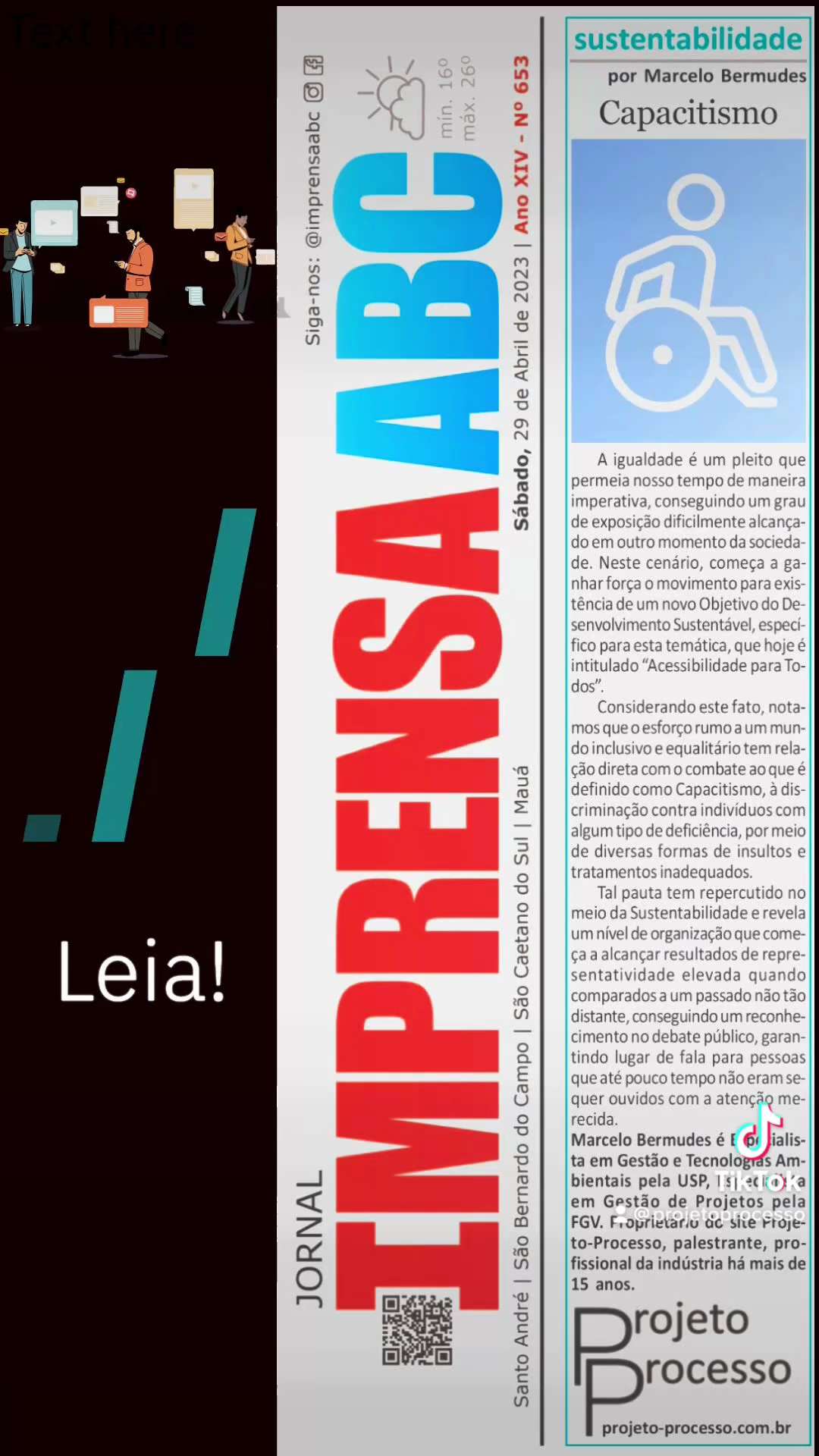 apacitismo- Imprensa ABC
#inclusaosocial #inclusao #desenvolvimentosustentavel #sustentabilidade 

h...