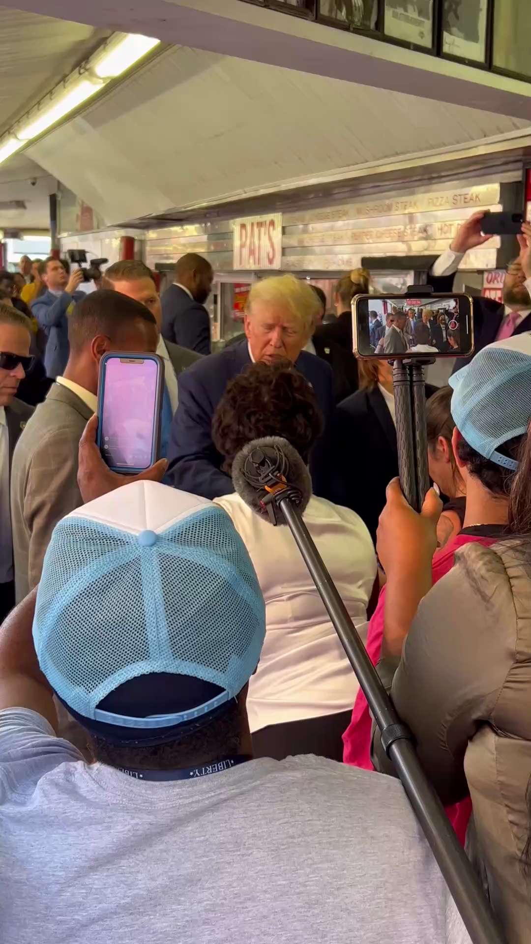 WATCH: President Trump Pays A Visit To The Famous Pat's King of Steaks And Greets Supporters In Phil...