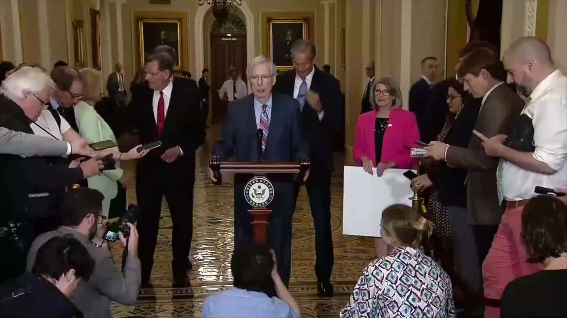 Mitch McConnell freezing at a press conference should be the start of term limit and age limit talks for members of Congress...