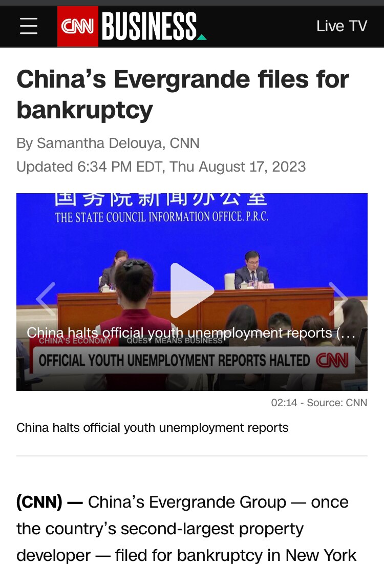 🔥🔥🔥 #恒大 在纽约申请 #破产 了！
#房倒银塌 #evergrande #bankruptcy

https://amp.cnn.com/cnn/2023/08/17/business/e...