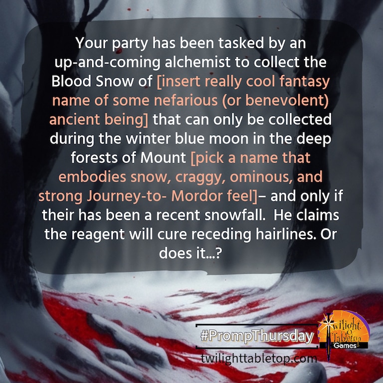 It's always altruistic and smart to seek remedies for common maladies from an alchemist making a name for himself, isn't it? 🌨🩸🧪 #t3 #twilighttabletopga