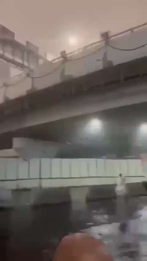 An hour ago, the day in Mecca turned into a dark night with a thunderstorm. And the temperature drop...