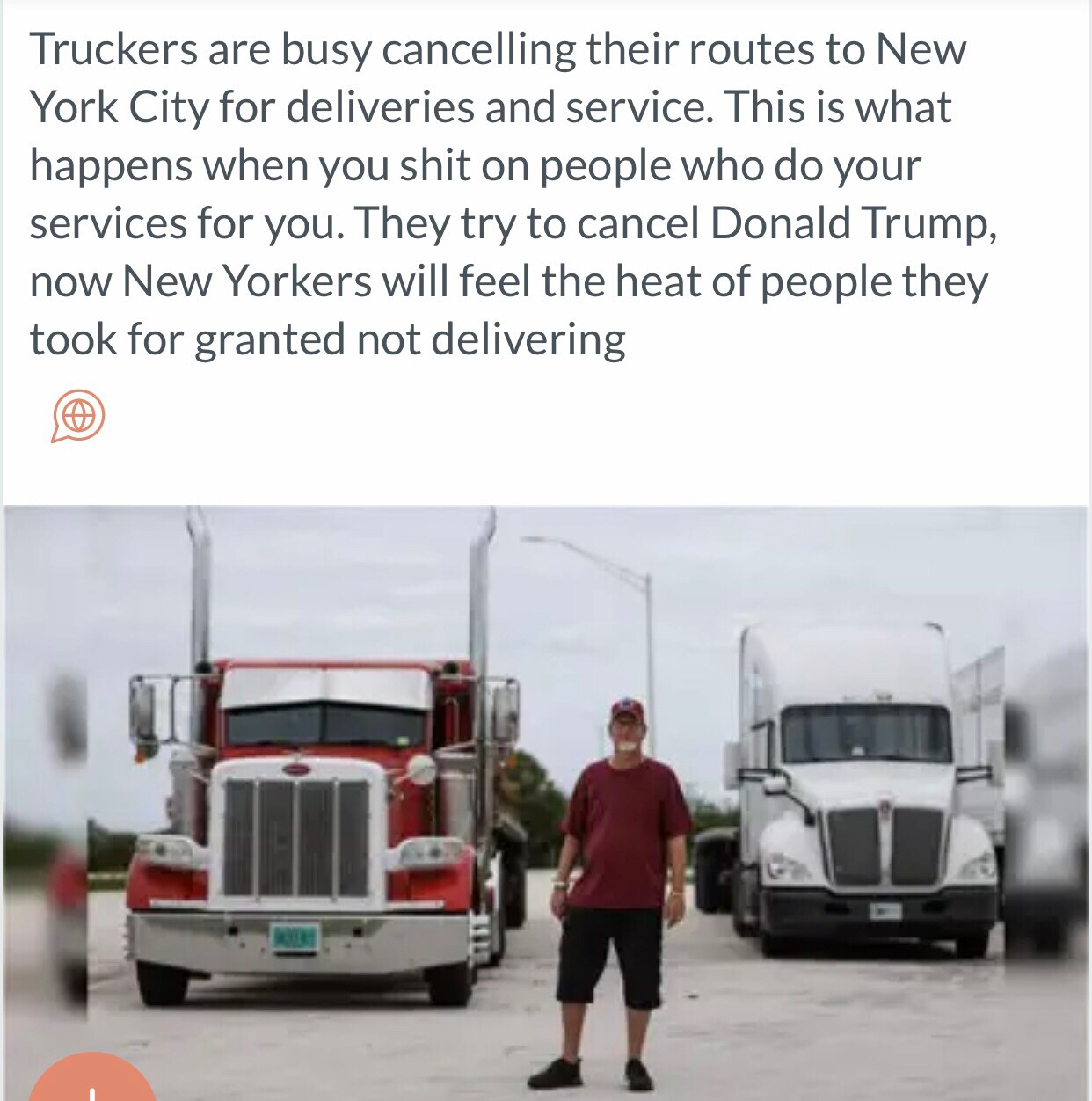 TRUCKERS FOR TRUMP
THE BOYCOTT IS ON 
