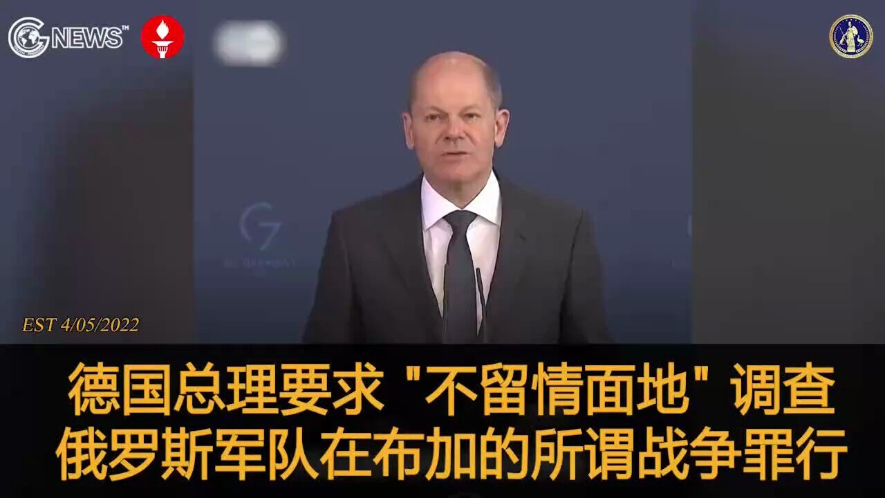 German Chancellor has demanded that alleged war crimes committed by Russian forces in Bucha are “rel...