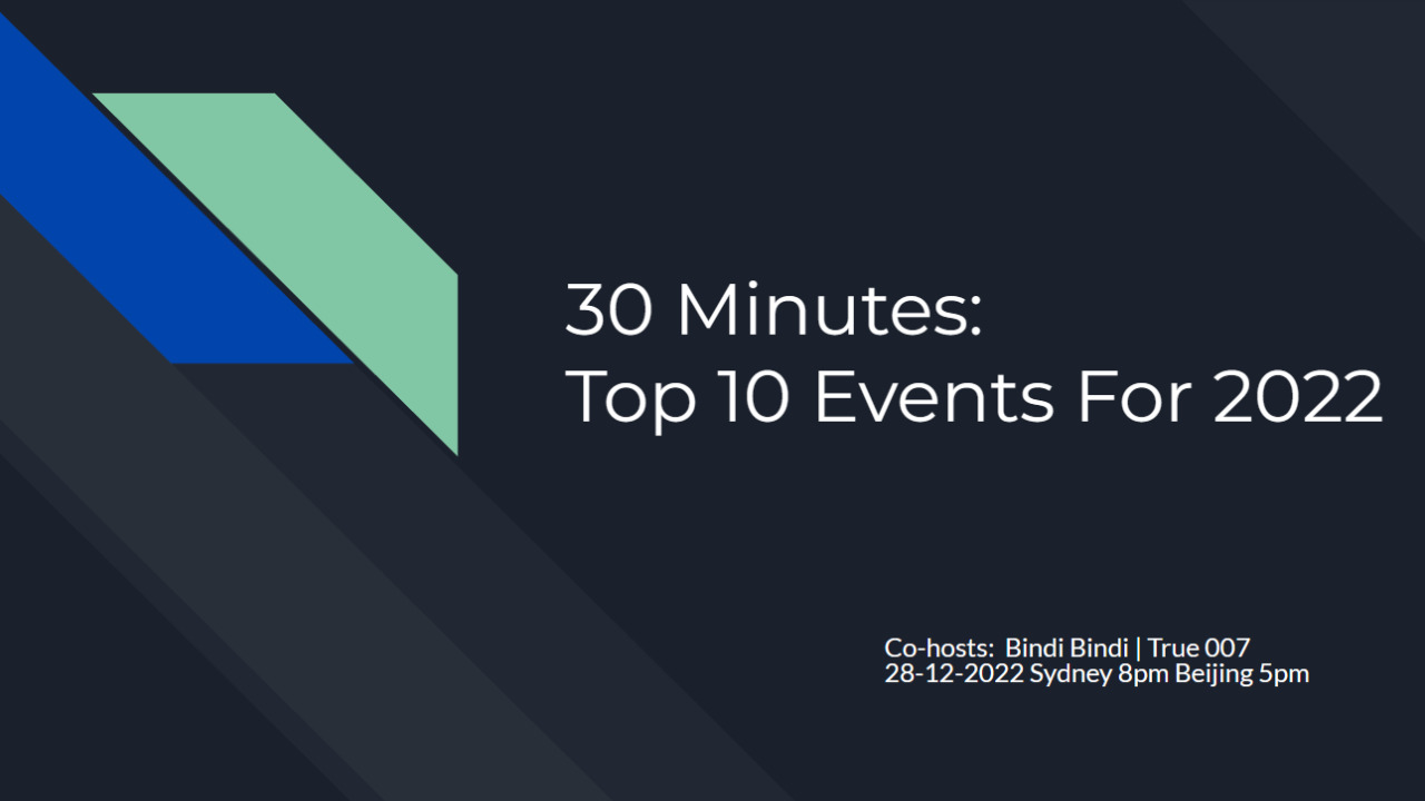 2022.12.28. 30 MINUTES-Top 10 Events For 2022   #30 MINUTES Co-Hosts: True007|Bindi Bindi