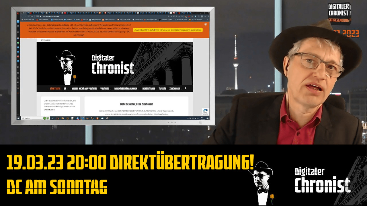 Aufzeichnung vom 19.03.23 Direktübertragung! DC am Sonntag