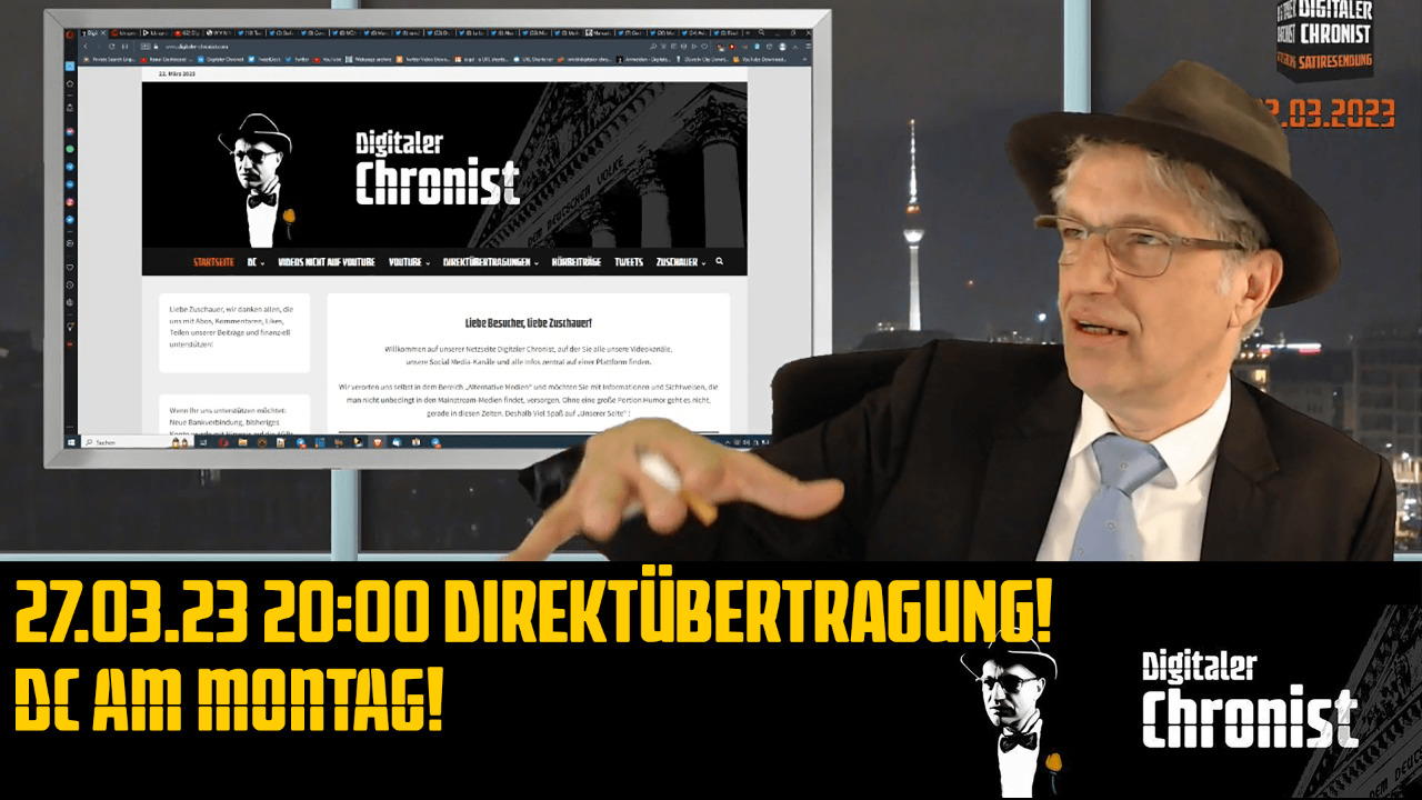 Aufzeichnung vom 27.03.23 Direktübertragung! DC am Montag!