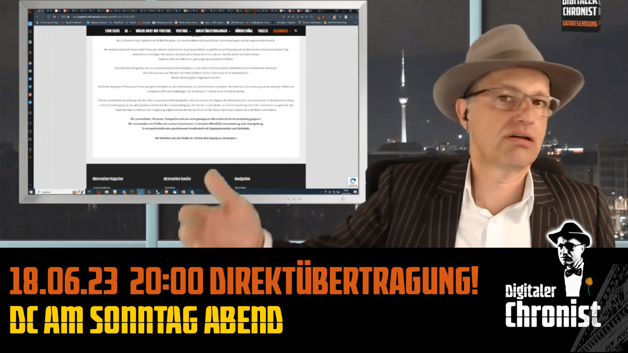 Aufzeichnung vom 18.06.23 Direktübertragung! DC am Sonntag Abend