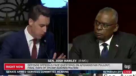 RT @TheFirstonTV: Josh Hawley GRILLS Sec. Austin:

"You have left Americans behind."  