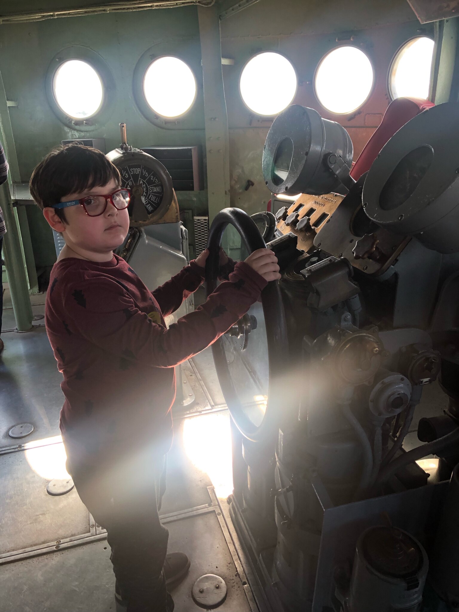 My grandson. The oldest of three that I have. Here he’s on the bridge of the USS North Carolina memorial. His father is active duty Navy. This is why fighting for the future of our country matters. 