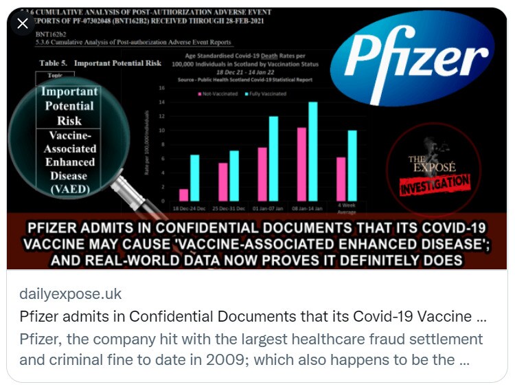 Pfizer admits in Confidential Documents that its Covid #ClotShot Injection may cause Vaccine-Associated Enhanced Disease; and real-world data now proves it