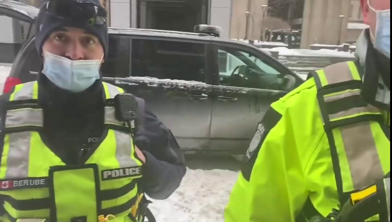 Trudeau's minions abuse and grab a lady, her crime? Trying to get a coffee in Ottawa!