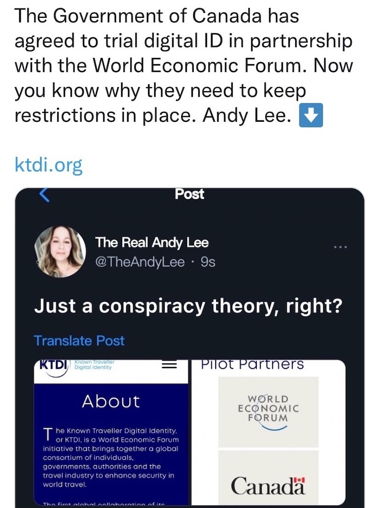 The federal Government of Canada won’t drop vaccine travel mandates for its citizens because it needs them in place to test run the global Digital ID being