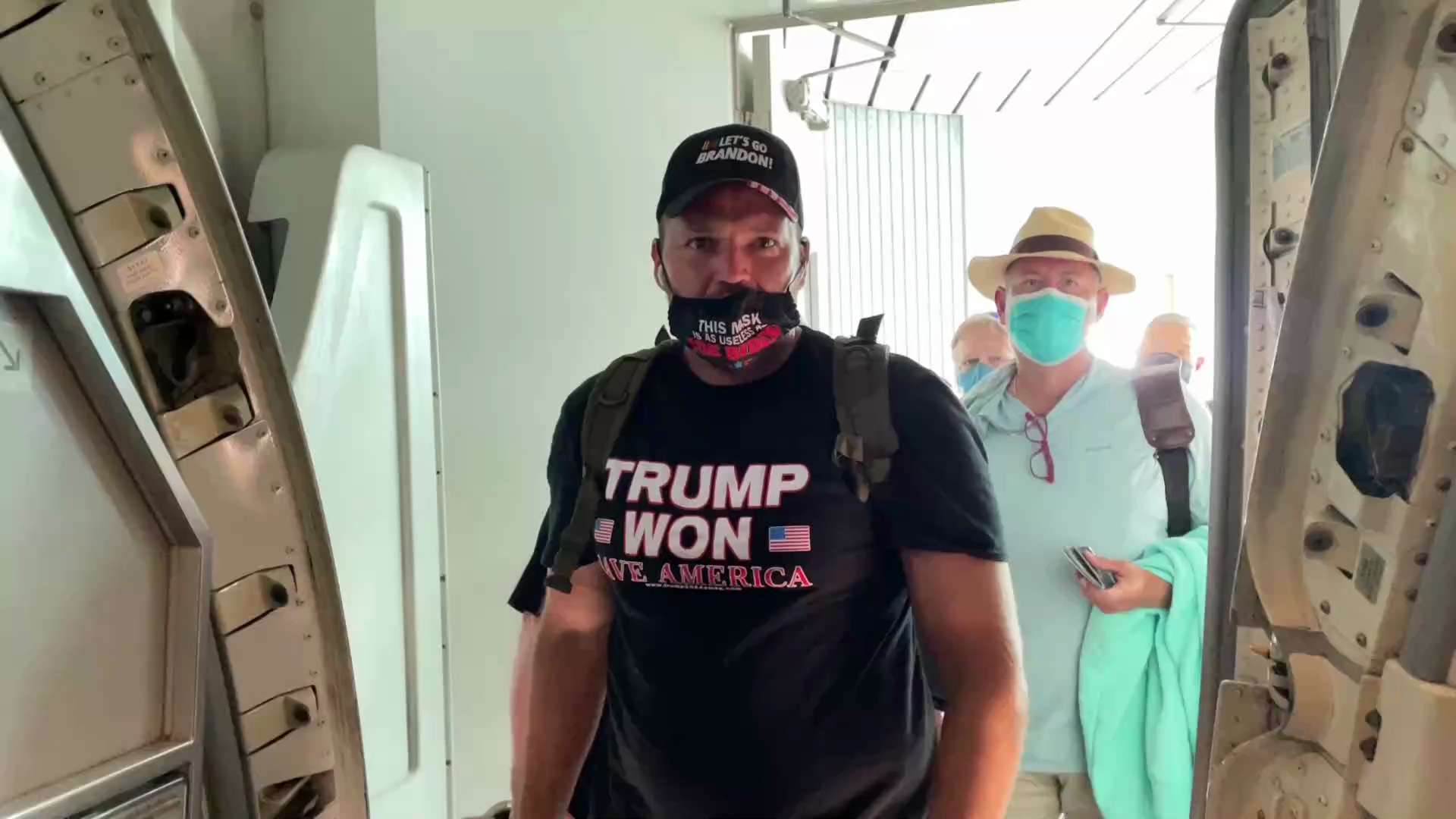 American Airlines flight attendant actually offered to take the video for me! Take that “Mask-i-pad ...