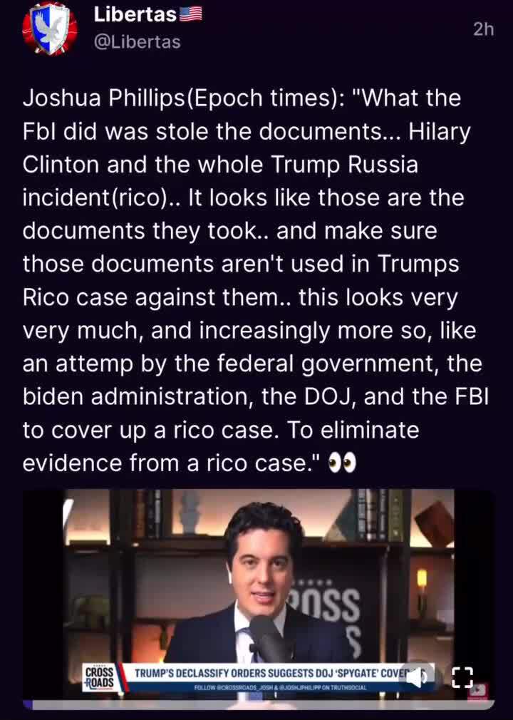 Holy Smokes💥

The FBLIE stole the documents in the Trump raid to keep it from being used in Trump’s...