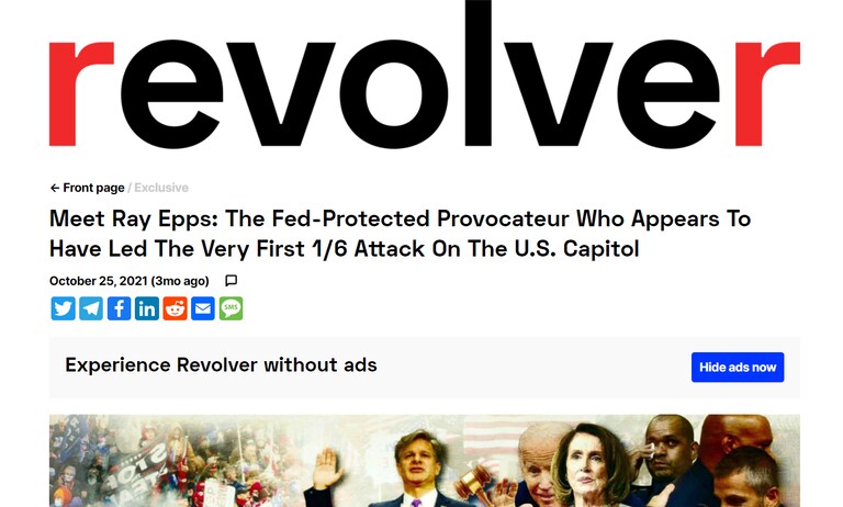 Timeline:
First Revolver piece on Ray Epps occurred in the last week of October
J6 Committee vaguely says they interviewed him sometime in November, pla