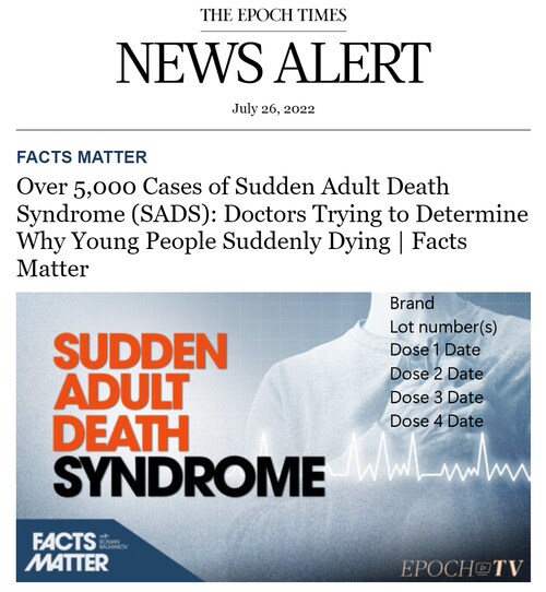 For each case of unexpected death the brand (Pfizer, Moderna, JNJ, AZ, Novavax, Corbevax, Sinopharm), lot numbers, dose numbers should all be recorded with the case history.  Large numbers of deaths are expected in the next several months so will be good to have consistent reporting practices.