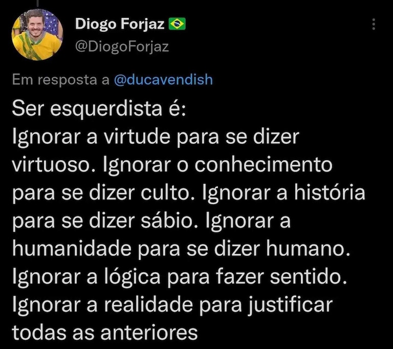 Ser esquerdista é?