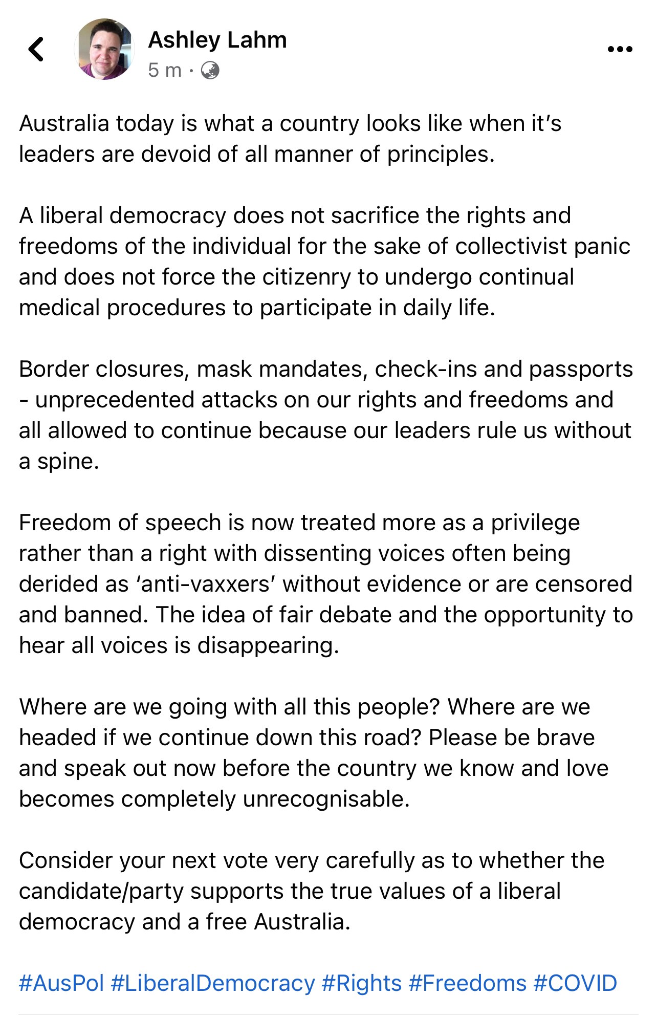 Australia today is what a country looks like when it’s leaders are devoid of all manner of principle...