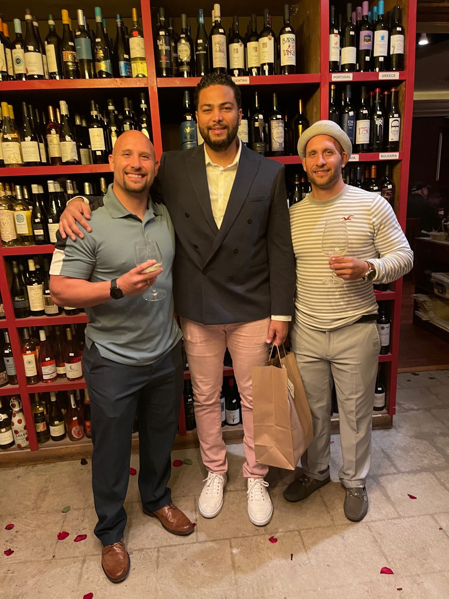 Wine testing with Giancarlo y my brother. 🍷 expensive bottles 😉