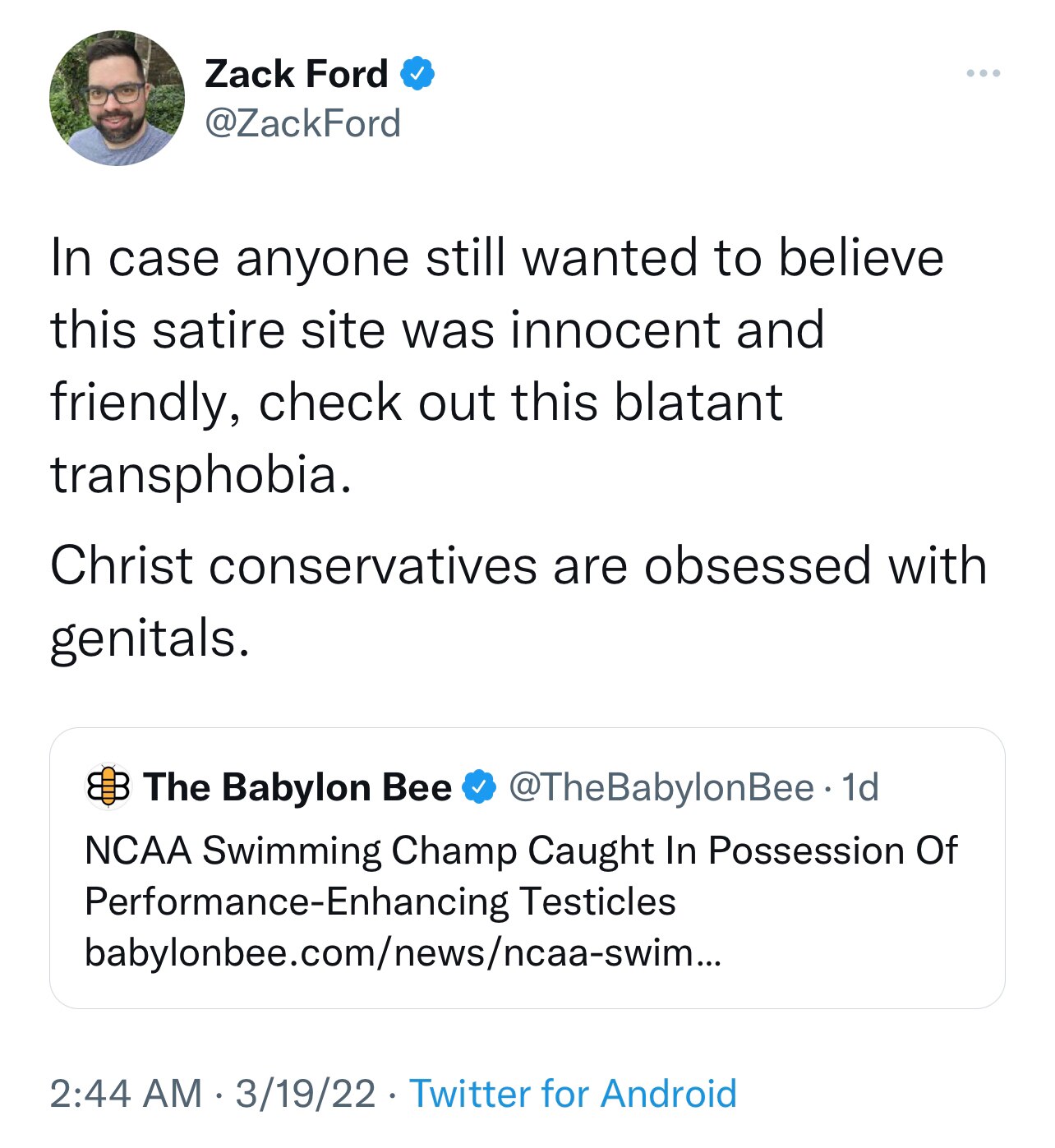 If Lia Thomas were actually a woman, then I don't think anyone would be talking about his performanc...