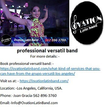 Ovation professional versatil band in California at best price.
Ovation Latin band is a trusted band...
