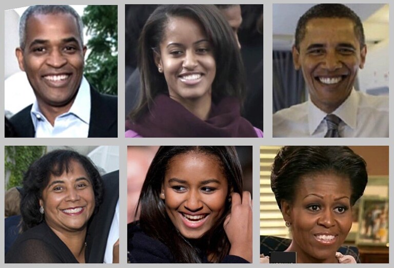 The Obama girls with their birth parents 👇