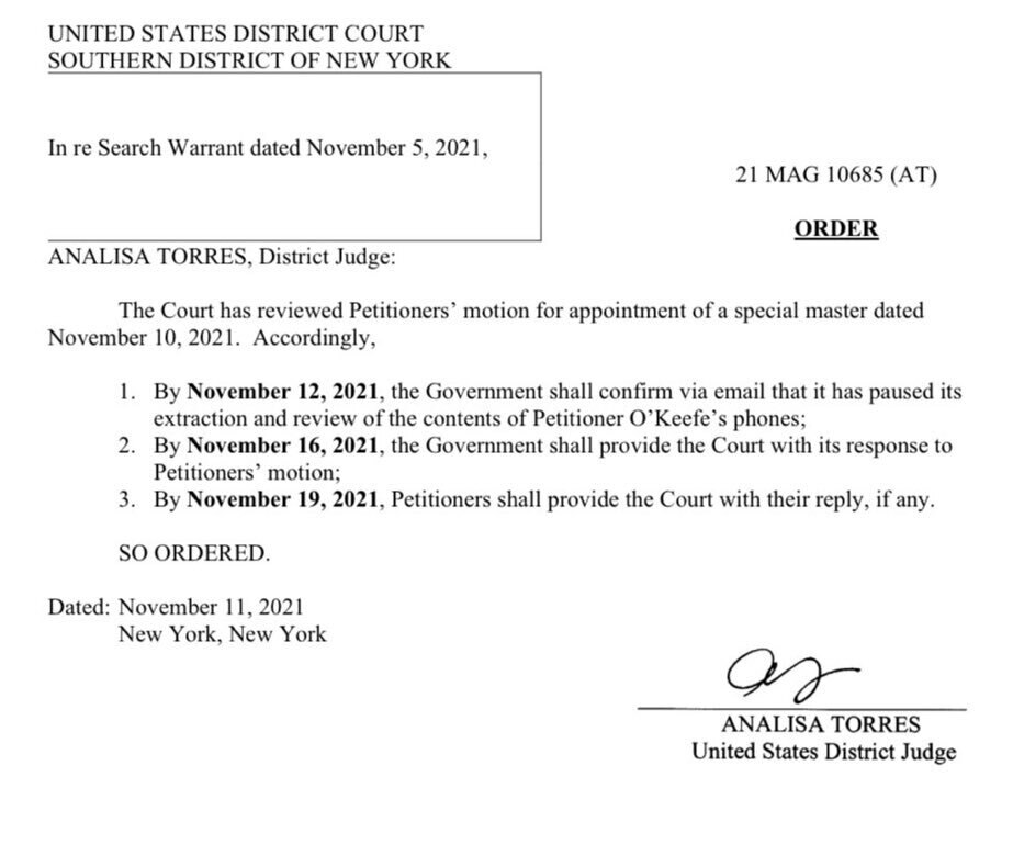 JUST IN 🚨 Federal court has ordered the DOJ to stop extracting data from Project Veritas Founder Ja...