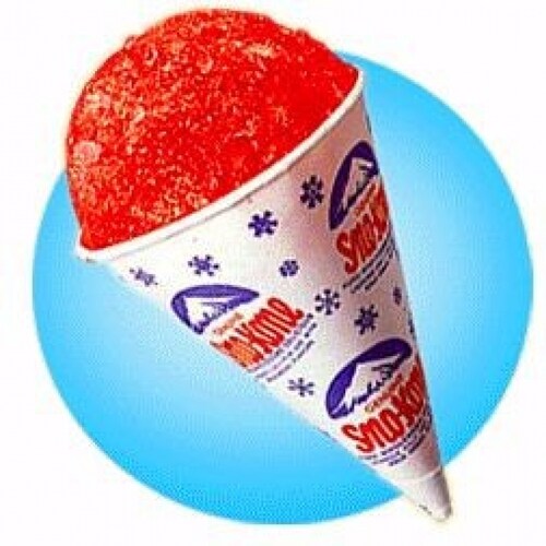 Shaved ice with cherry syrup.
Sometimes with condensed milk.
Delicious and refreshing.