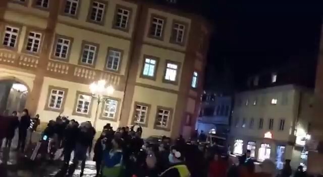 This is so beautiful. From a town in Germany, people stood in silence and played the Canadian national anthem tonight for the fight for freedom battles in Canada.