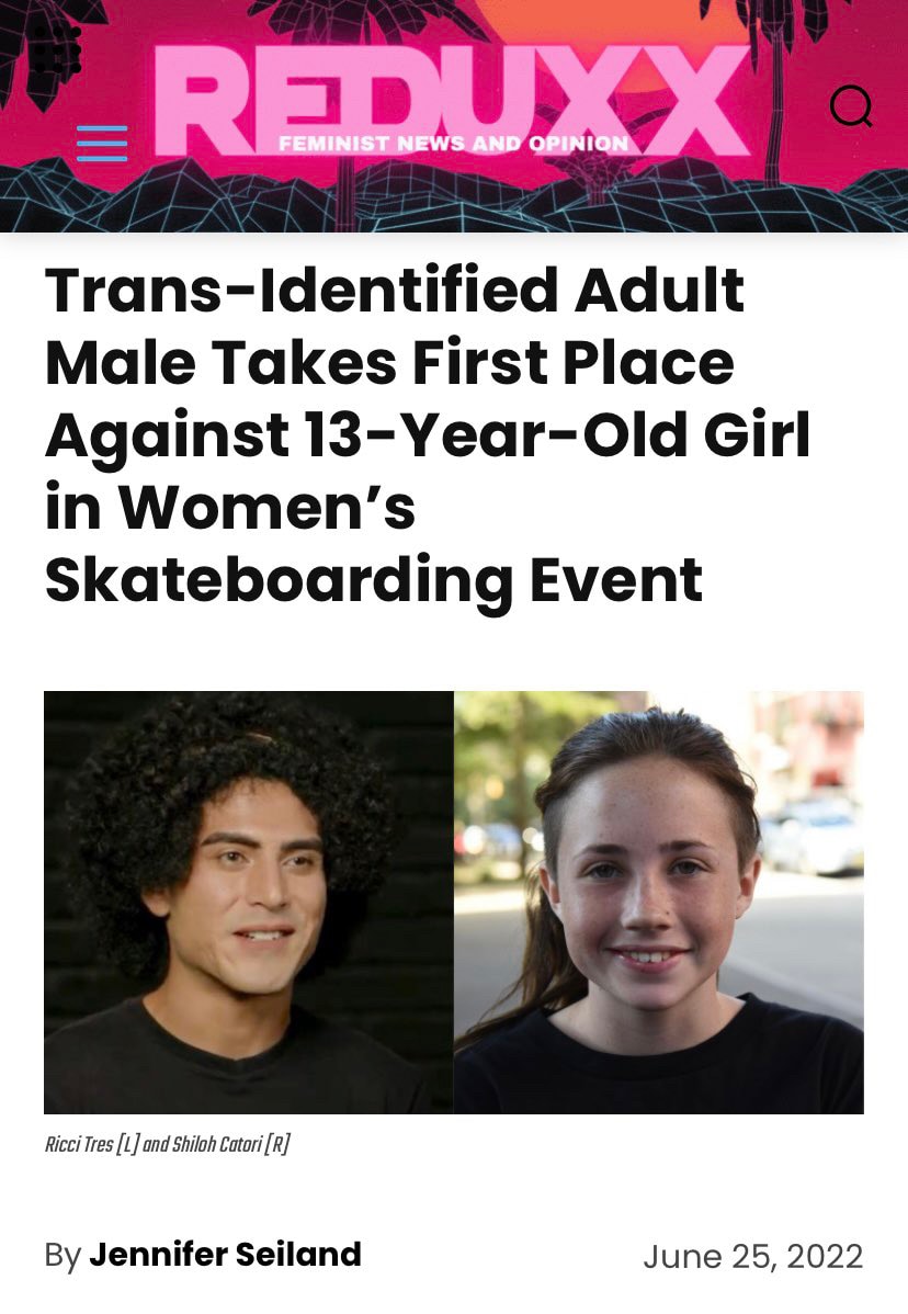 29 year old cheating man beats out 13 year old girl
for first place. Trans is a HATE movement. All t...