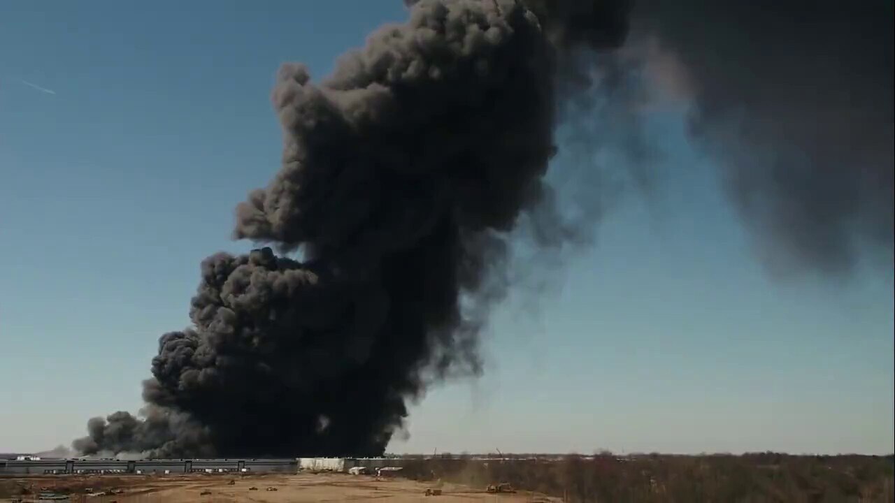 NOW - Massive fire at Walmart distribution center in Indianapolis.