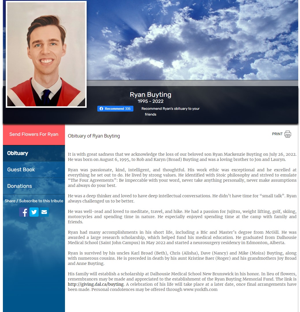 💥 Another young Canadian doctor - age 26 - "died suddenly on July 26, 2022"

I've just been informe...