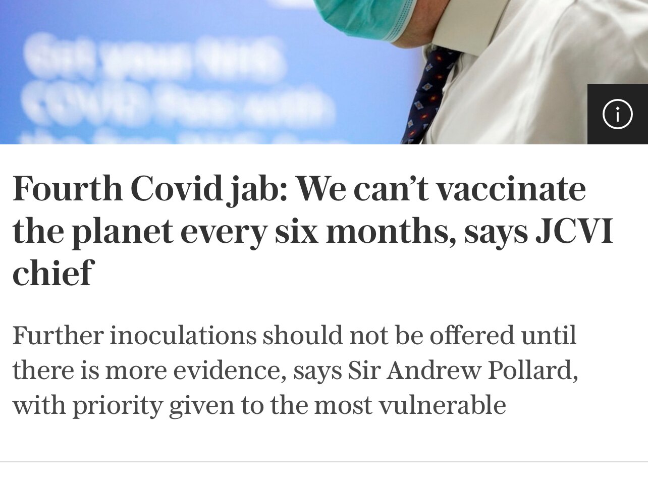 Professor Sir Andrew Pollard, chairman of the Joint Committee on Vaccination and Immunisation (JCVI)...