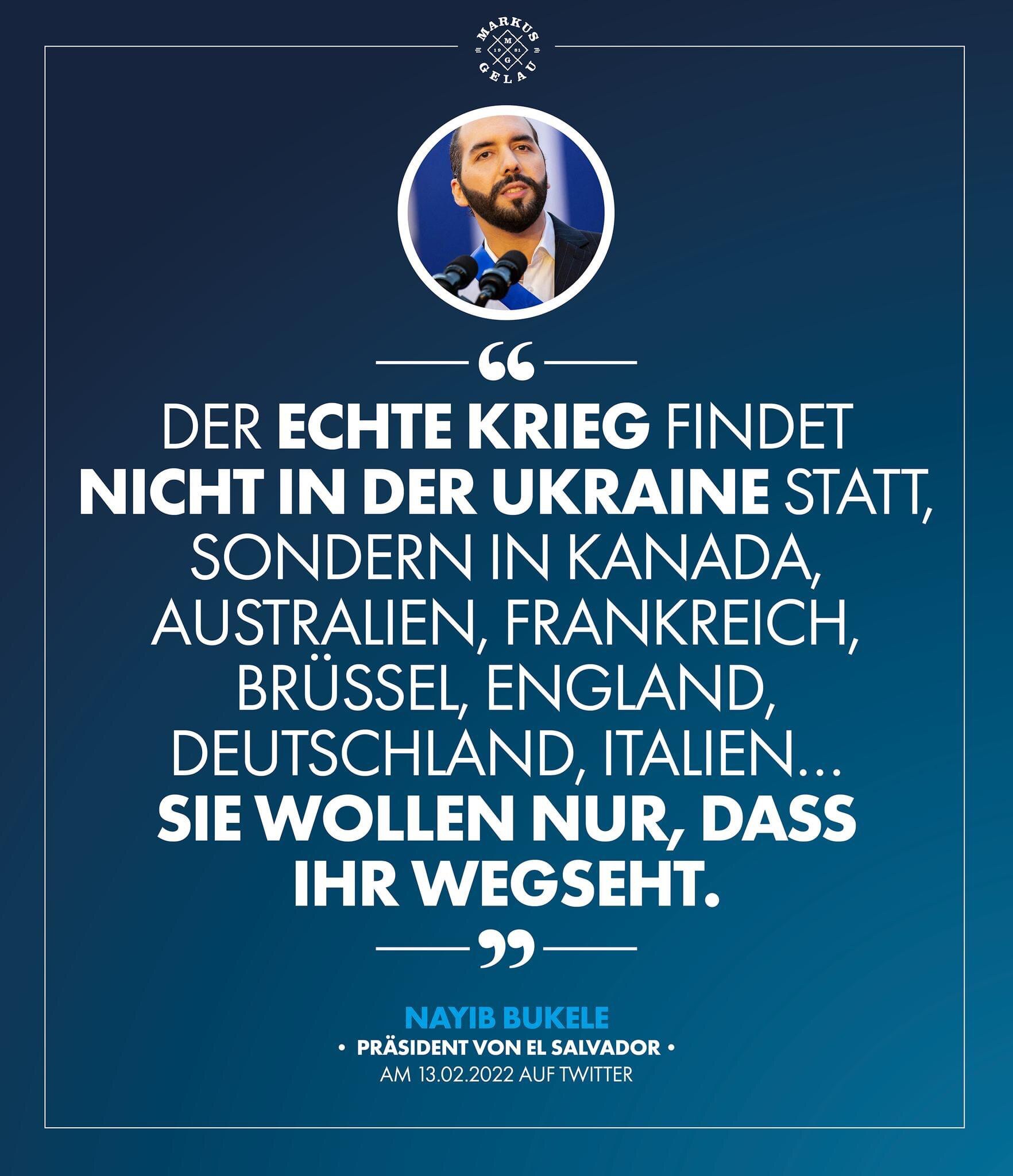 Nayib Bukele, Präsident von El Salvador.

t.me/Rosenbusch 