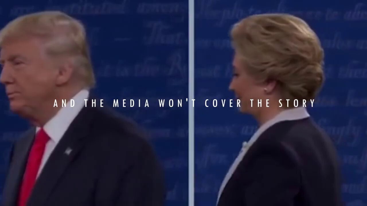 President Trump's new ad..                                                                 Bigger that Watergate.                                                                                 