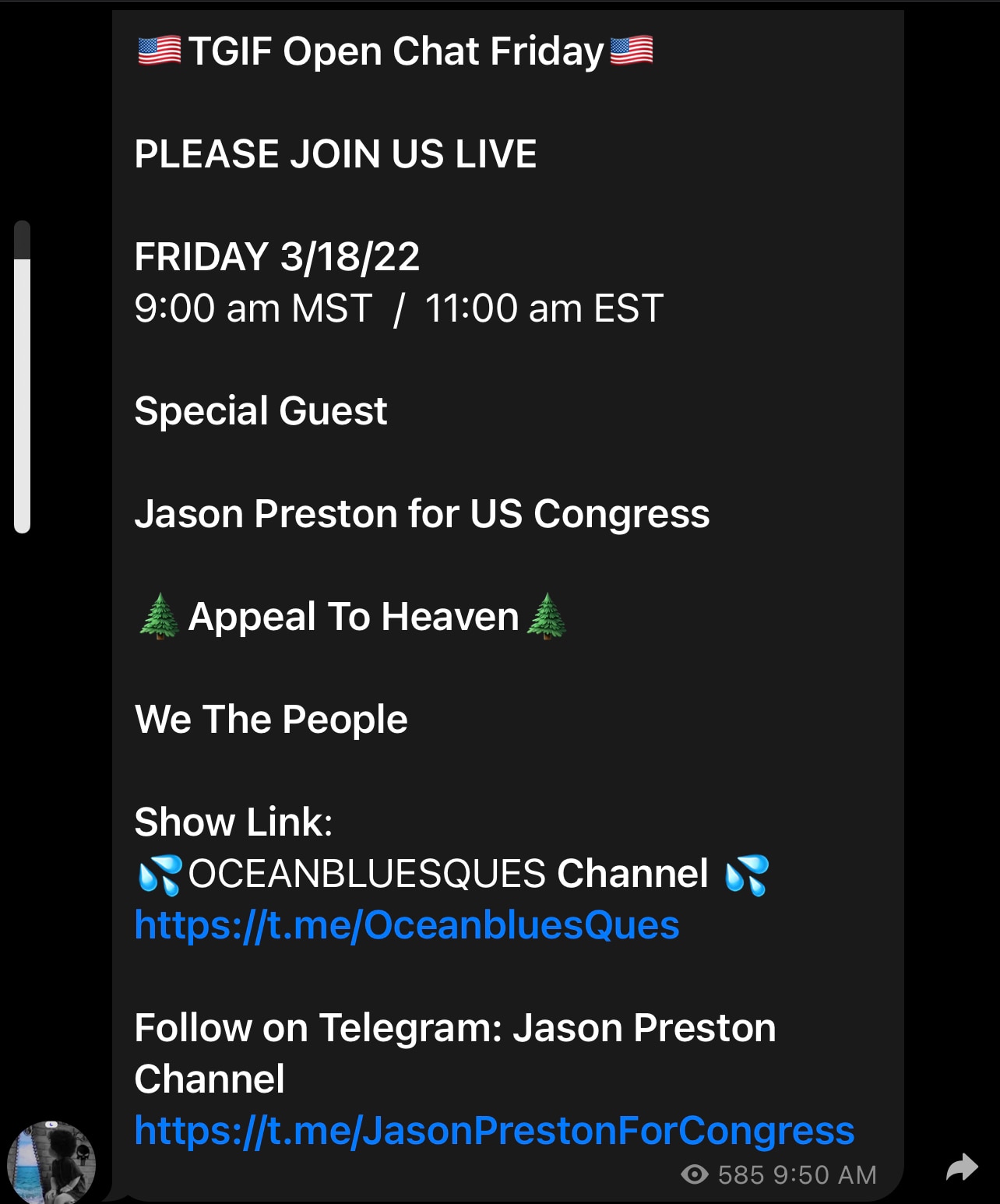 https://t.me/OceanbluesQues PLEASE JOIN…. JASON PRESTON UTAH STATE CONGRESSMAN LIVE NOW …. 💥💥💥💥�...