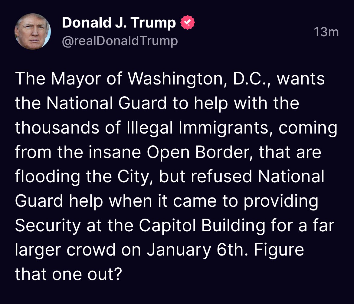 THE MAYOR OF WASHINGTON, dc., WANTS THE NATIONAL GUARD TO HELP WITH THE THOUSANDS OF ILLEGAL IMMIGRA...