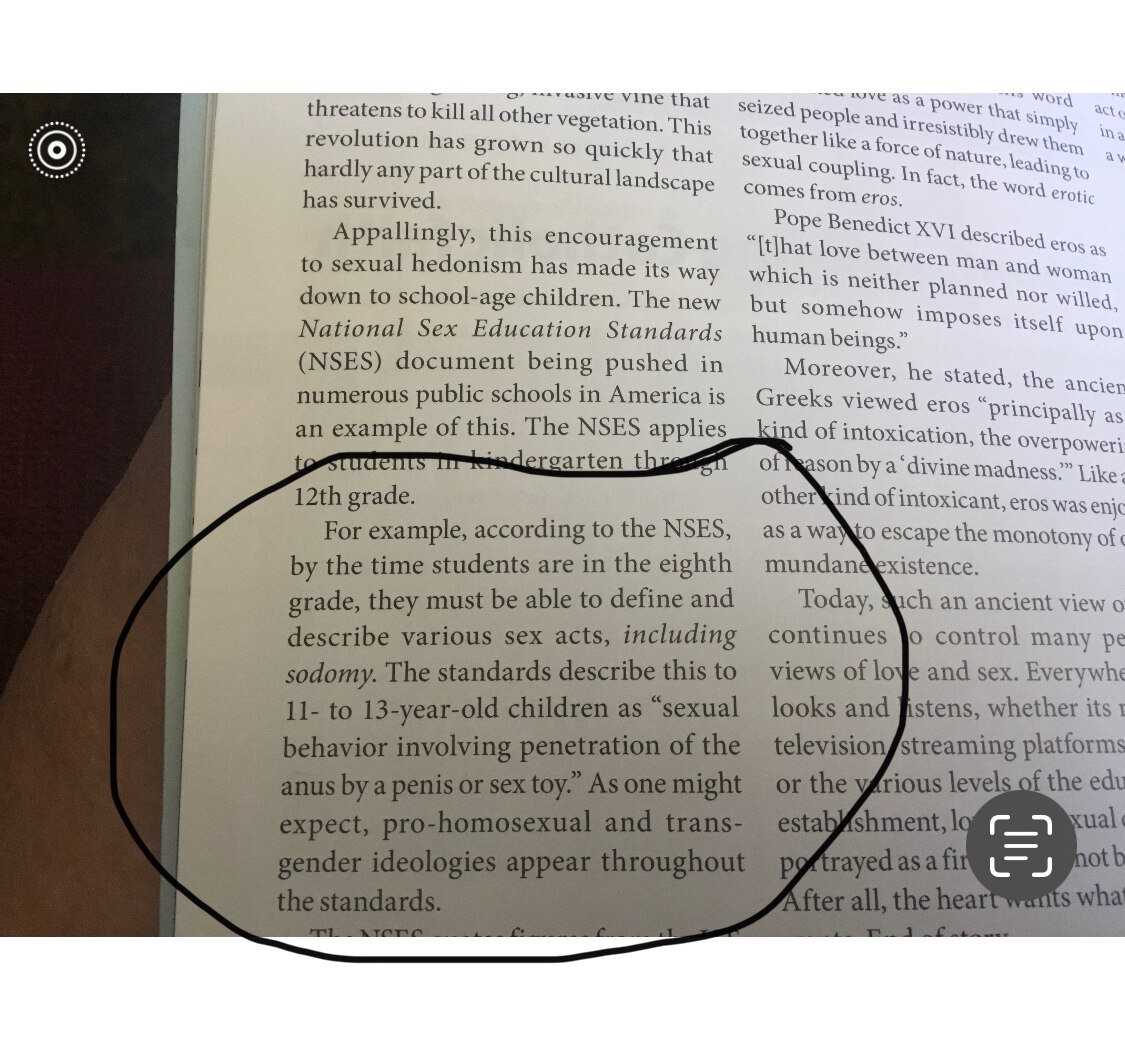 This is a paragraph in the national sex education standards brochure. I called my sons school here i...