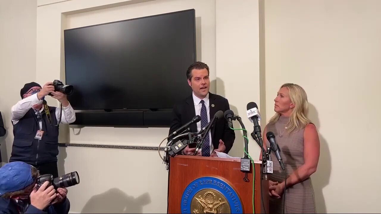 Rep. Matt Gaetz, at today's January 6th Press Conference:
"The Department of Defense has not been forthcoming..."
@repmattgaetz 
@mtg4america 

#january6th #jan6 #jan6 #dod #mattgaetz #MTG #marjorietaylorgreene @rsbnetwork