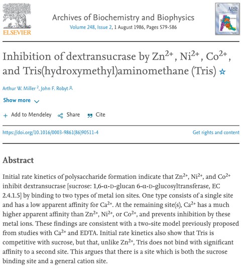 When Pfizer added Tromethamine, also known as Tris = Tris(hydroxymethyl)aminomethane or THAM, to their Covid19 jabs, replacing the Phosphate Buffer formula used exclusively in clinical trials, they knew it causes allergic reactions.
In 1986 it was shown that it inhibits Dextransucrase, an important enzyme involved in starch and sugar metabolism. Dextran plays a role in preventing Blood Clots, so I wonder if we have a new clue to Adverse Events?