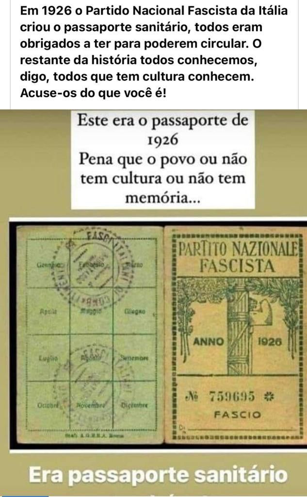 Não vamos aceitar nenhum "passaporte sanitário".  

