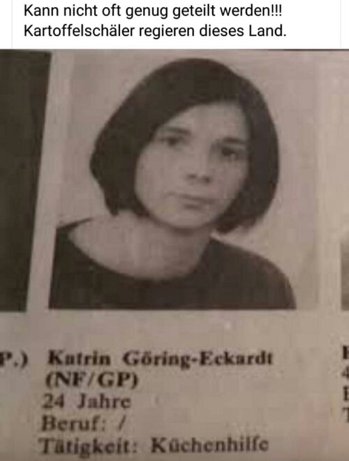 Kartrin Göhring Eckart (NF-GP) 24 Jahre Beruf/Tätigkeit Küchenhilfe
Früher sagte man "Wer nichts wir...